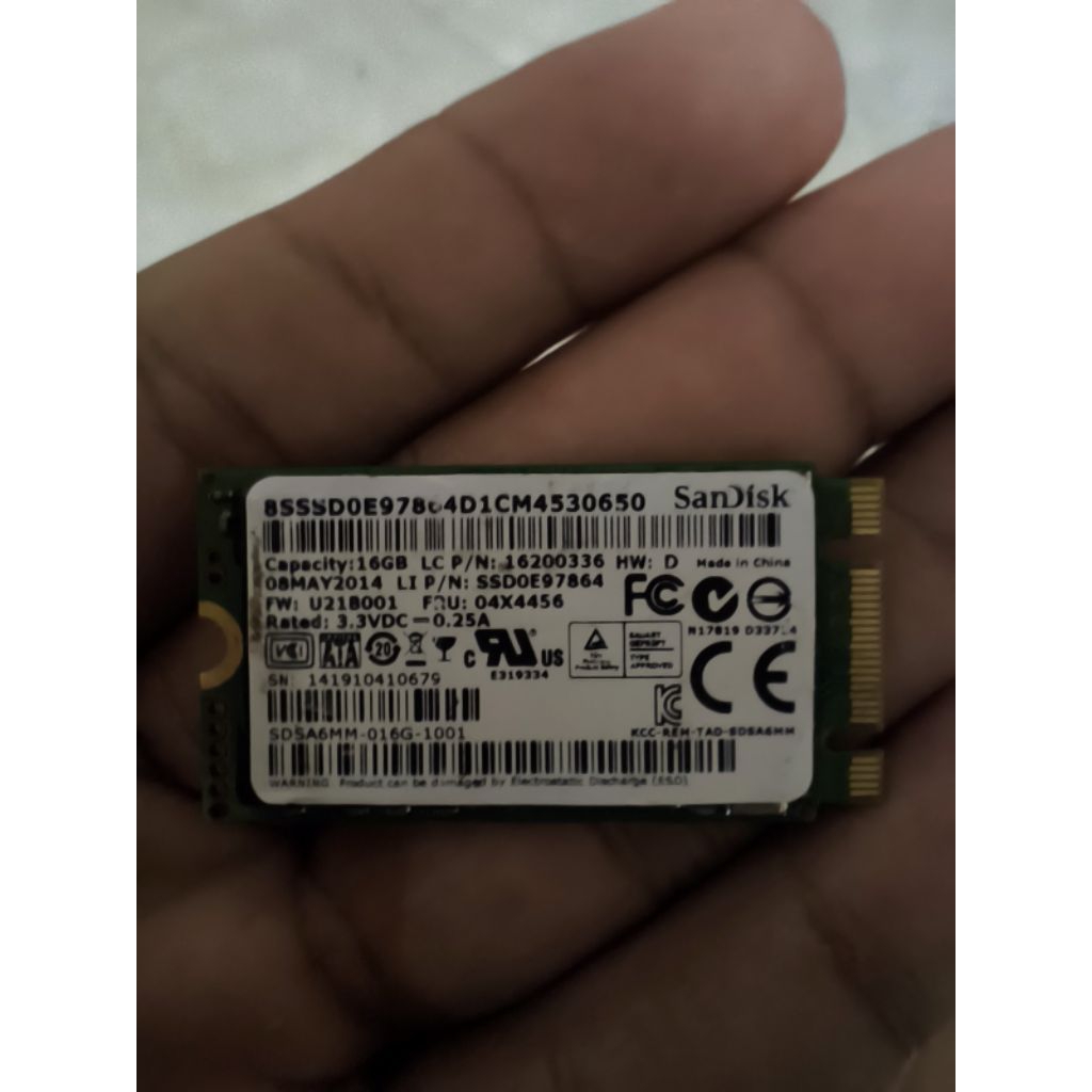 SSD M.2 SATA SANDISK 16GB