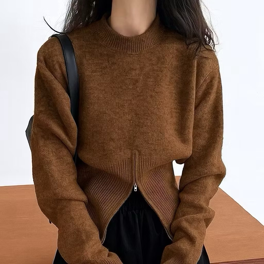 CALA Sweater Rajut Resleting bawah/ zipper Bawah | Atasan Rajut Wanita | Blouse Terbaru Kekinian