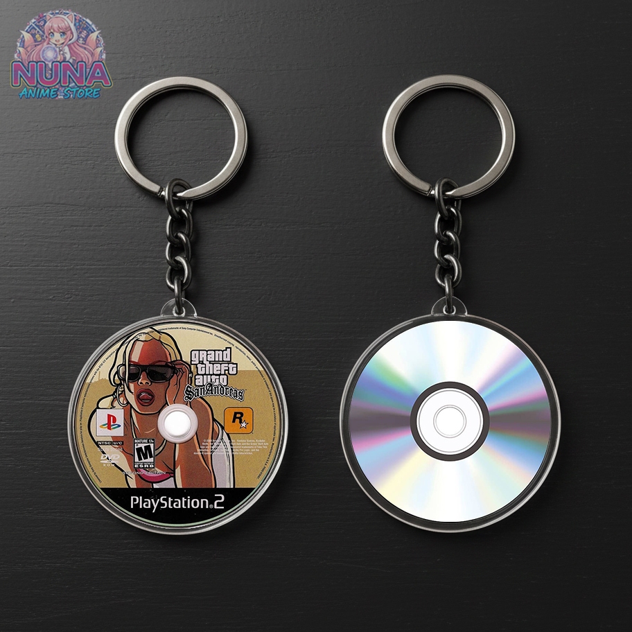 Gantungan Kunci CD GAME GTA SAN ANDREAS  BULLY  BLACK Untuk Gantungan Tas Kunci Motor / Mobil Dan Ga