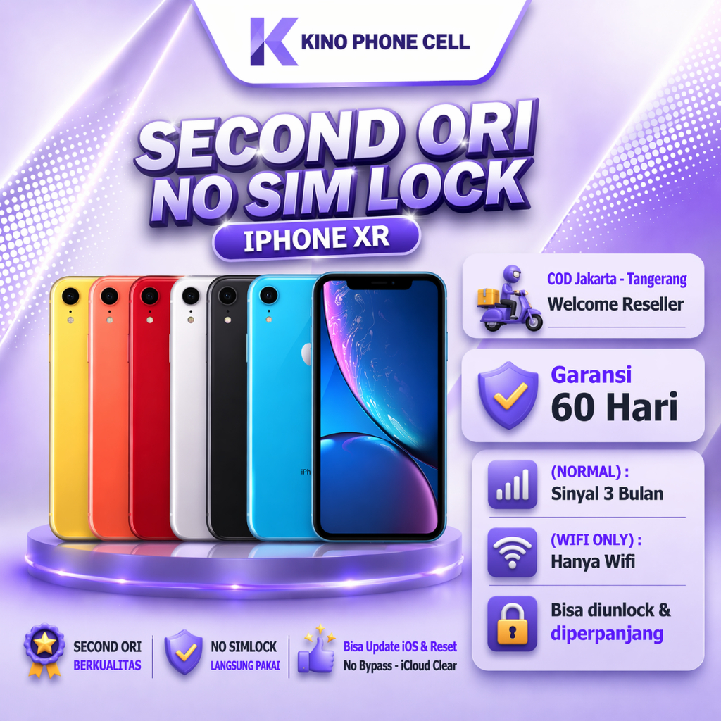 IPHONE XR 64GB 128GB 256GB Second Inter Normal kino phone call Fullset Mulus