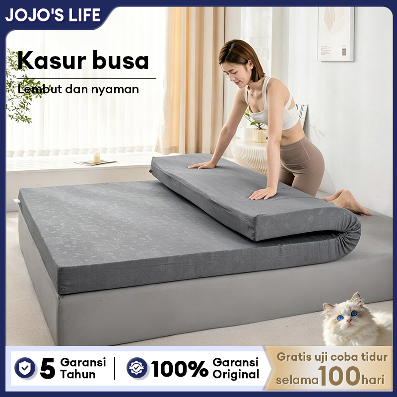 Kasur Busa Lipat Bantal Gratis Empuk Anti Peyok Ukuran 90x200 Cocok Buat Kos Kosan Promo Murah
