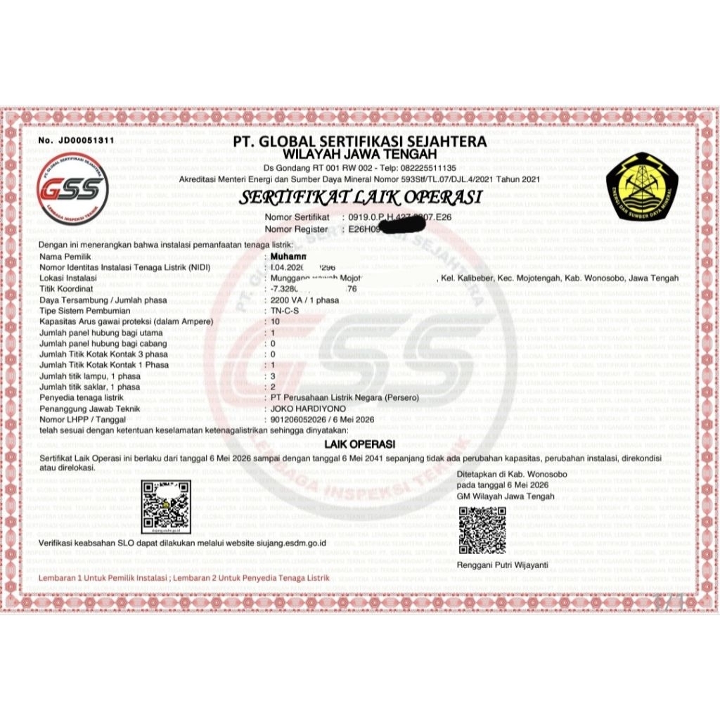 NIDI SLO PLN DAYA 2200VA SATU PAKET
