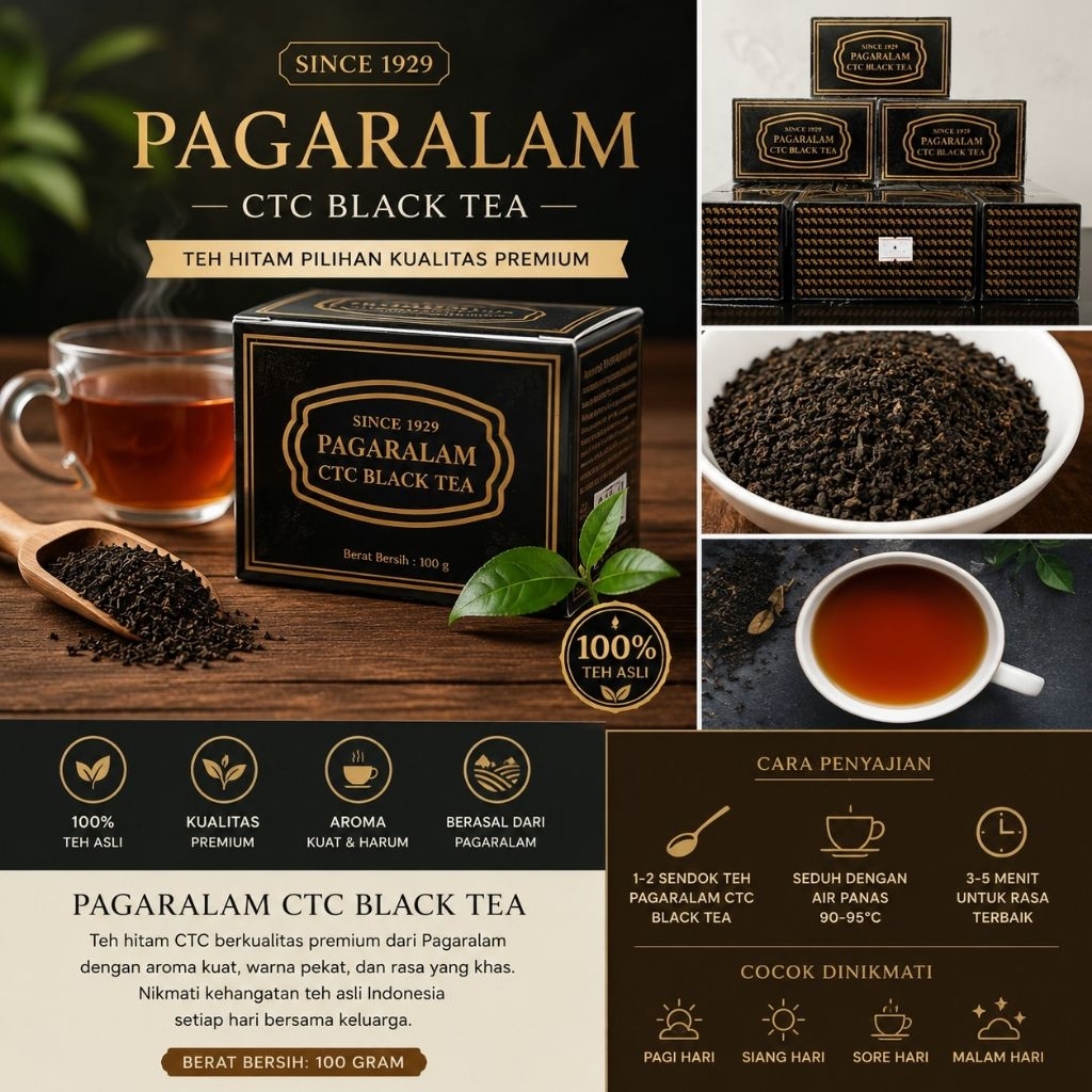 Teh Hitam CTC | Teh Gunung Dempo | Teh Hitam Asli Pagar Alam | Teh Sumatera | 100gr
