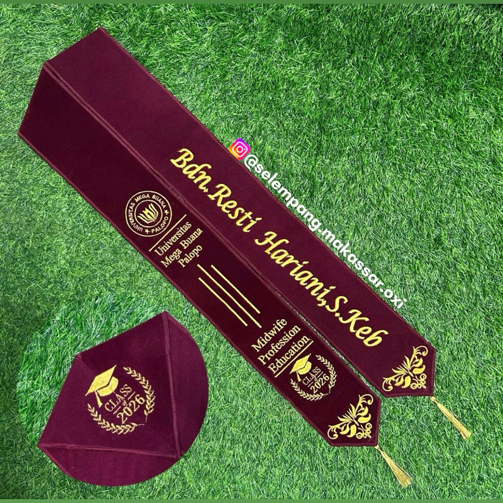 (2Lapis kain) Selempang wisuda