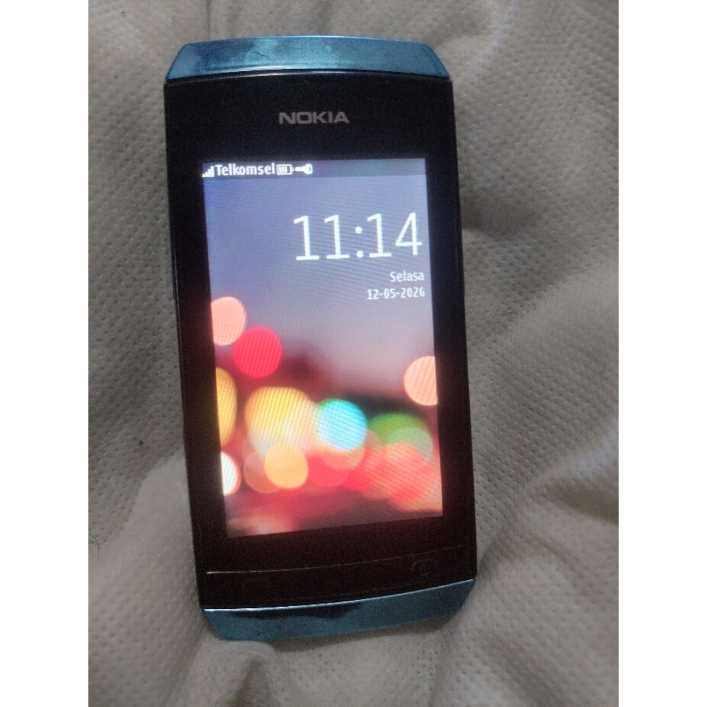 Nokia Asha 306 layar sentuh, hp jadul lawas bonus kartu byU aktif, perfect condition