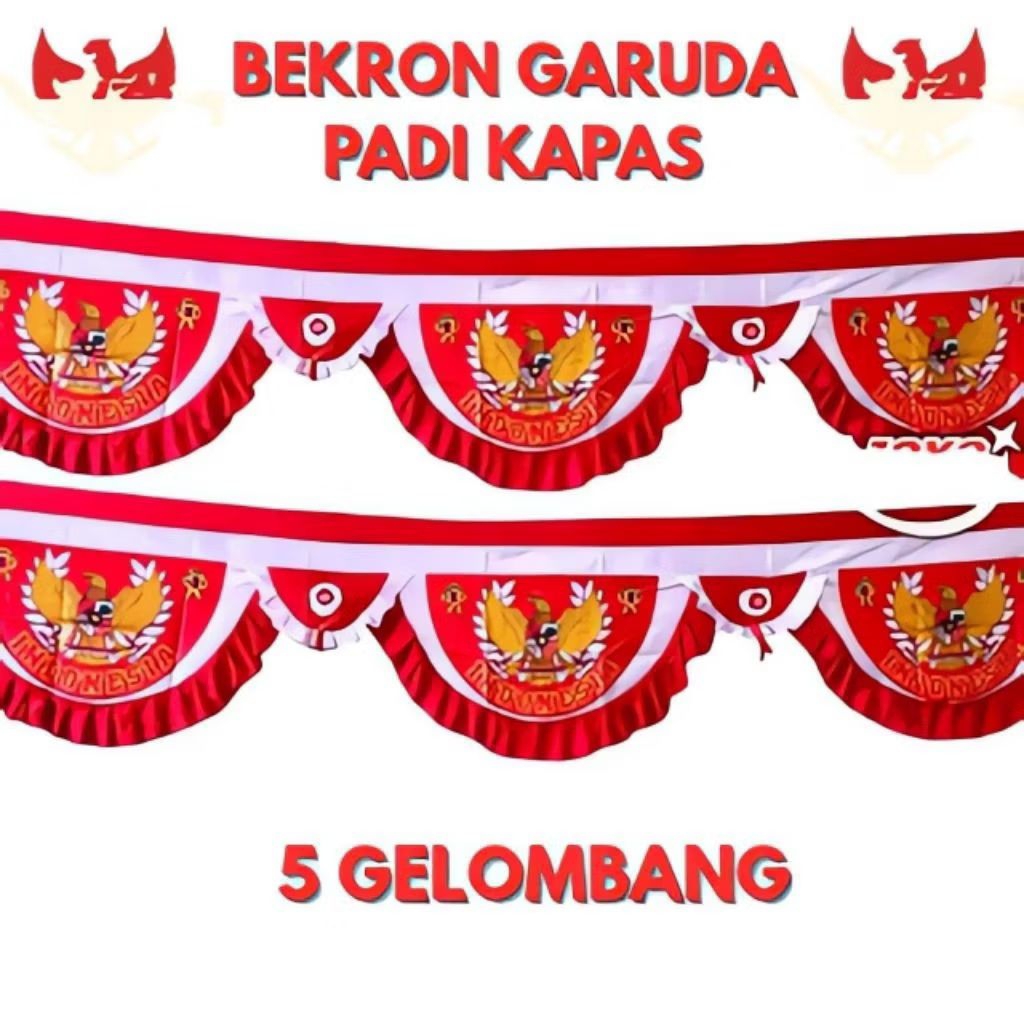 BackgroundPadi Kapas Merah Putih kain peles Premium – Dekorasi Dinding Kemerdekaan Indonesia | Backd