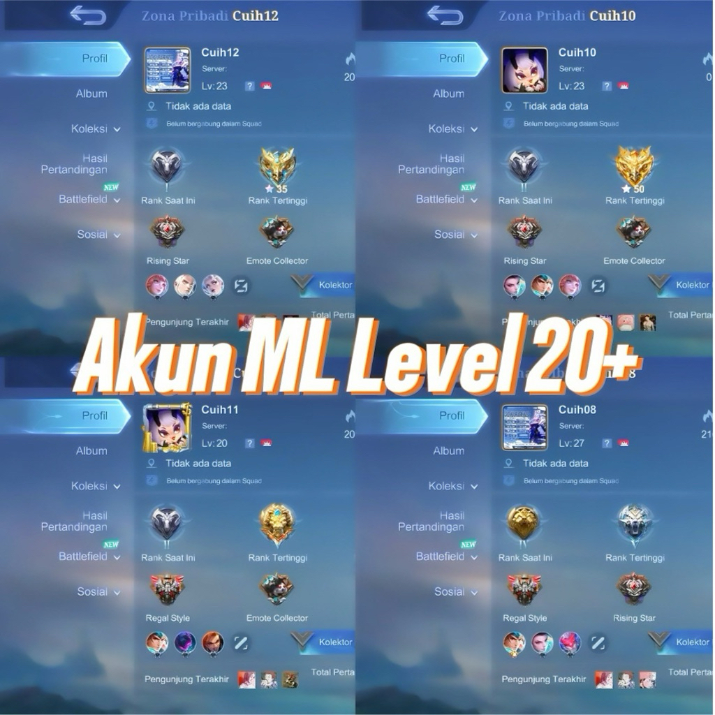 AKUN MLBB lv 20