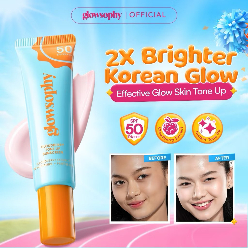 Glowsophy Cloudberry Tone Up Sunscreen SPF 50 PA+++ / Glowsophy cloud berry tone up sunscreen / glow