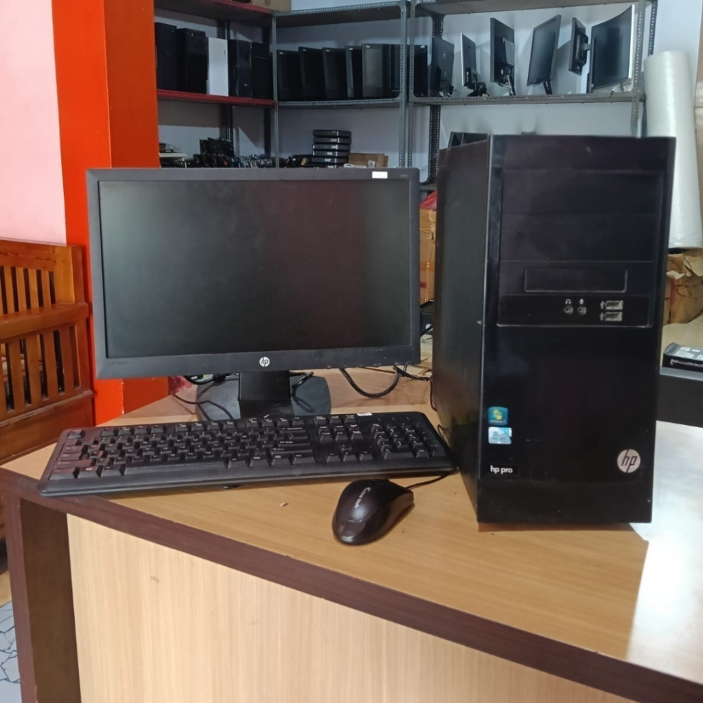 HP Pro 3330 PC Bekas Core i3 3.3GHz 4GB RAM 500GB HDD Monitor 19 Inch Siap Pakai