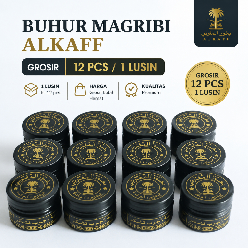 BUHUR MAGRIBI ALKAFF 12 PCS ( 1 LUSIN ) GROSIR BUKHUR MAGRIBI ALKAFF BUHUR MAGRIBI ALKAFF BUHUR