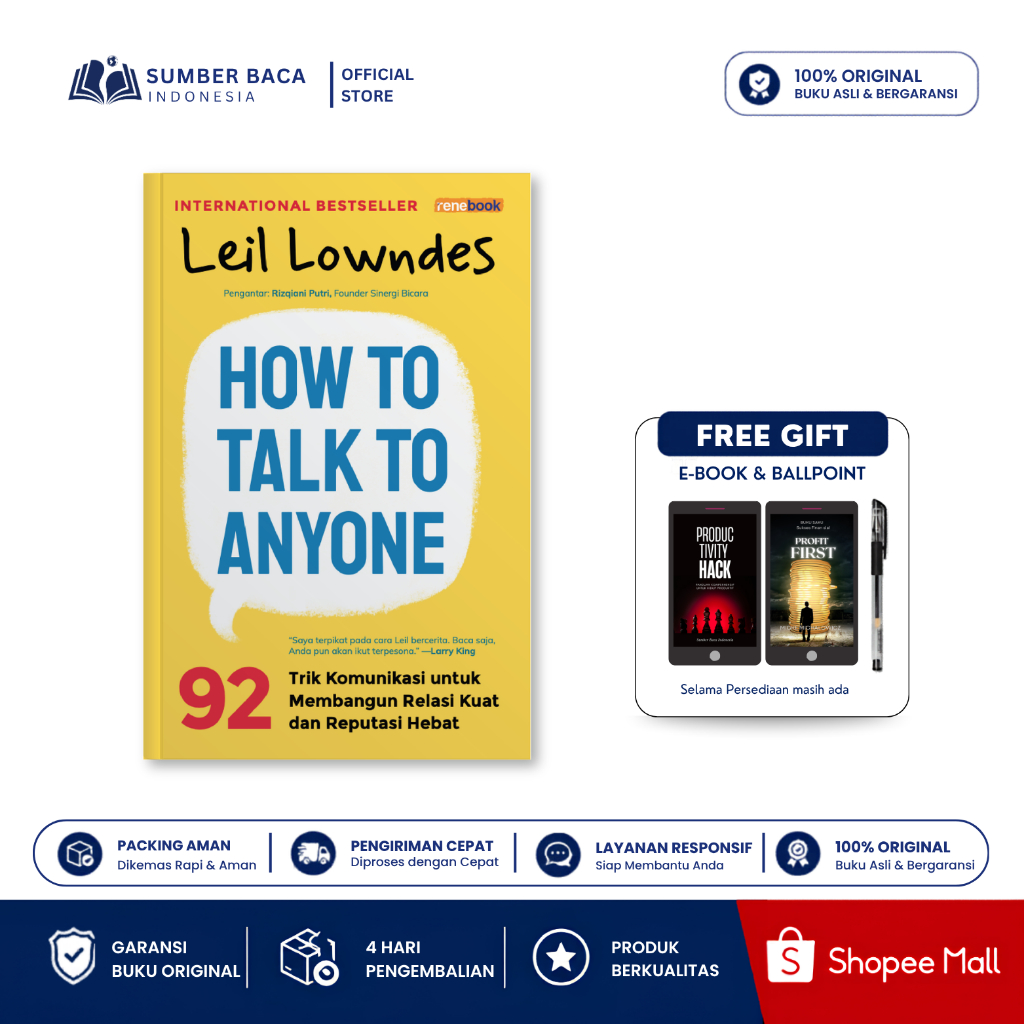 Buku How to Talk to Anyone - Leil Lowndes | Sumber Baca Indonesia