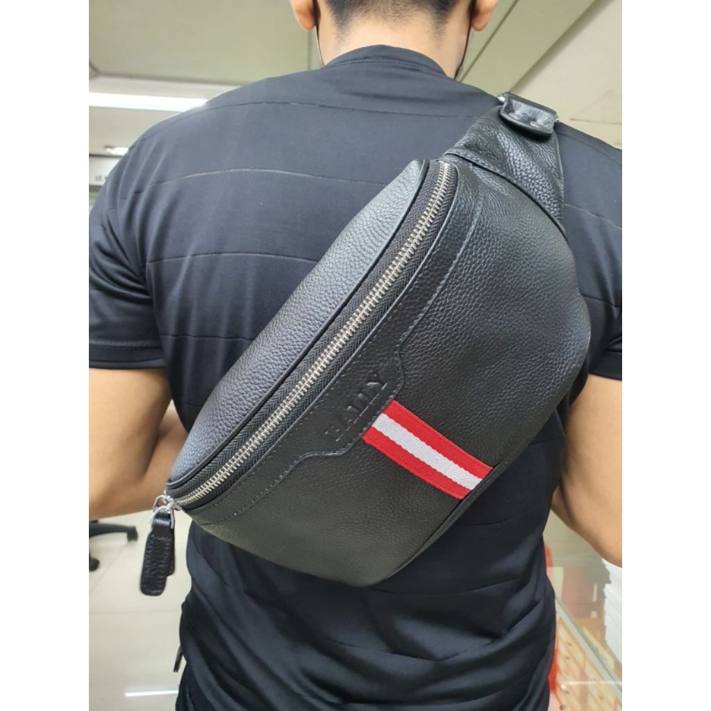 Waistbag Bally kulit premium tas bodybag jalan