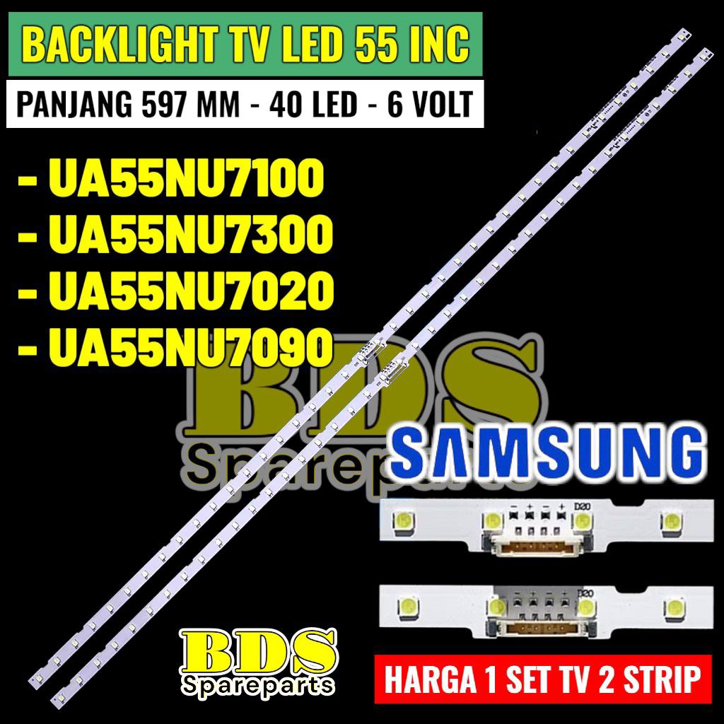 Backlight Tv led Samsung 55 inch UA 55Nu7100 55Nu7300 55Nu7020 55Nu7090