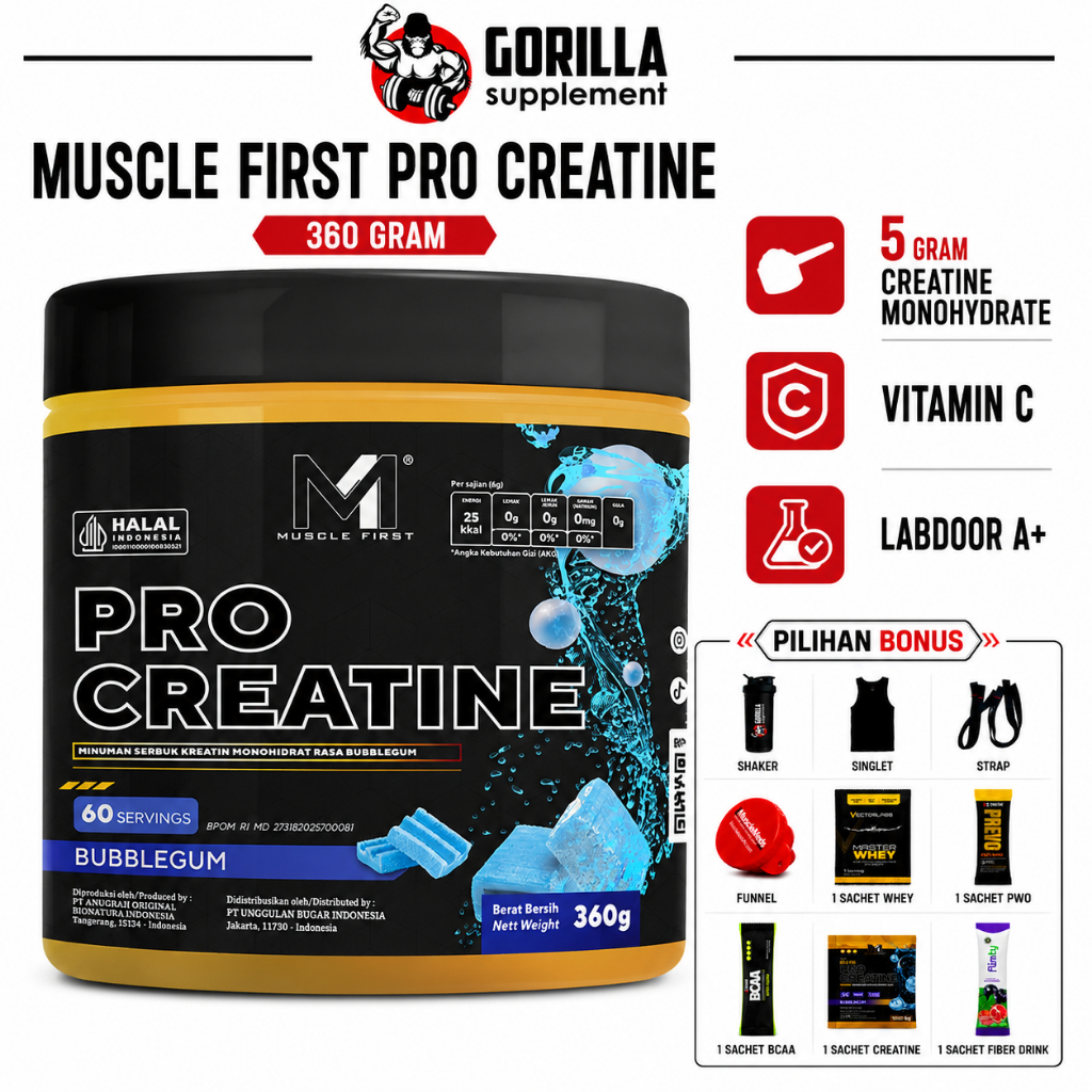 Muscle First Pro Creatine 360 Gram - 60 serving Creatine Monohydrate M1 Musclefirst