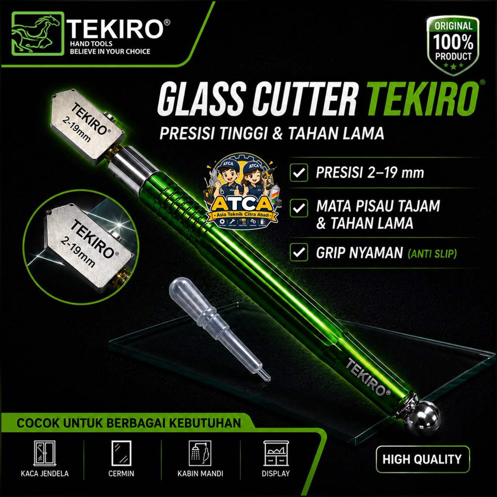 TEKIRO Pemotong Kaca / Glass Cutter / Pisau Pemotong Kaca GT-GC2070