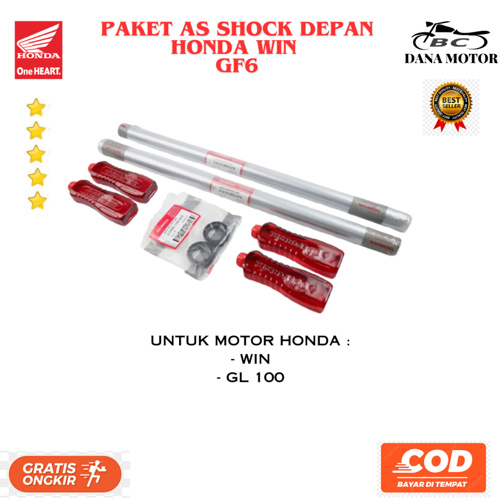Shock Depan GF6 Honda WIN & GL 100 / Paket As shock Depan Honda Win original premium - 51410-GF6-970