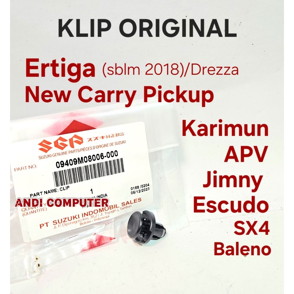 Klip Bemper Headlamp Filter Udara Fuel Tank Cover Suzuki Ertiga New Carry Pickup Karikun Wagon Estil