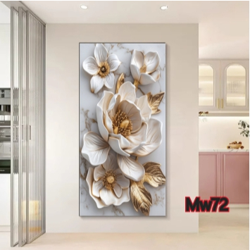 Wallpaper Stiker Bunga 3D Mewah - Stiker Dinding Bunga Emas 3d - Promo Stiker Bunga 3d Untuk Kamar