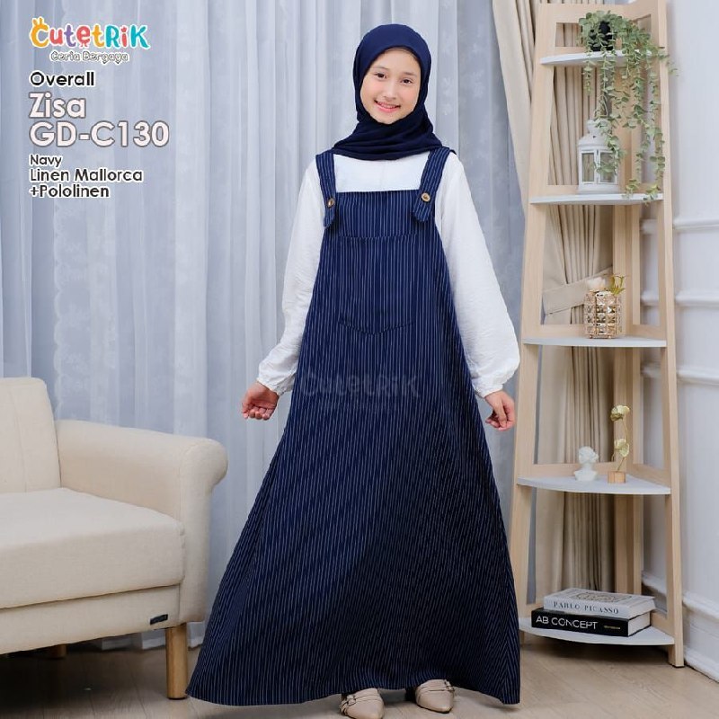 Jamsuit Anak Perempuan Gamis Overall Remaja Set tunik overall wanita korean style Cutetrik Terbaru
