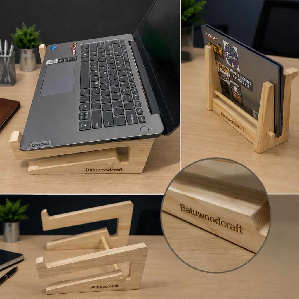 Meja Laptop Tempat Laptop Stand Laptop Kayu Tinggi