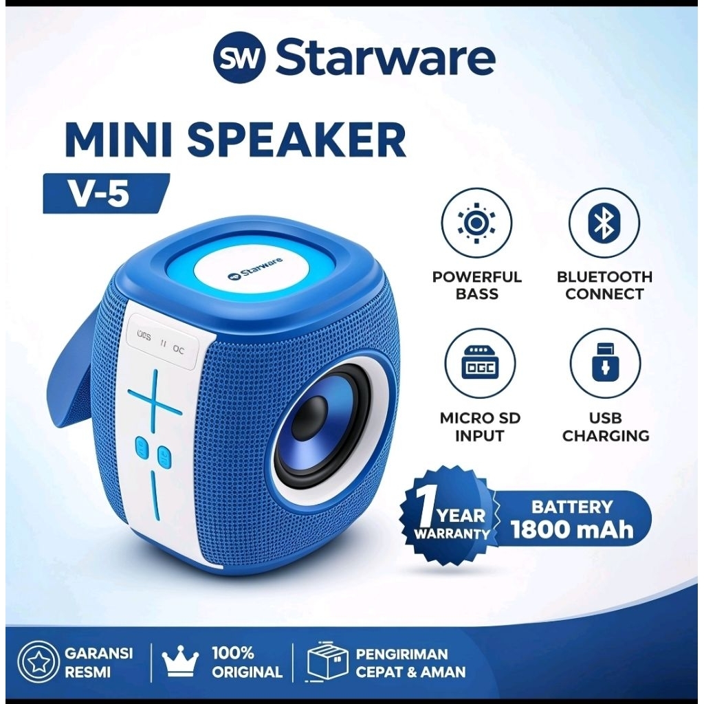 starware mini speaker bluetooth suara bass kencang portabel