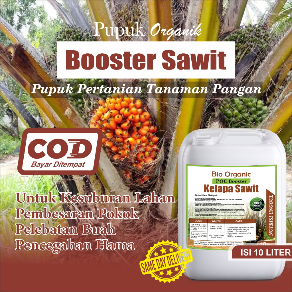 Pupuk booster Kelapa Sawit 10 Liter, melebatkan tandan dan bunga sawit, cocok untuk pembibitan sawit
