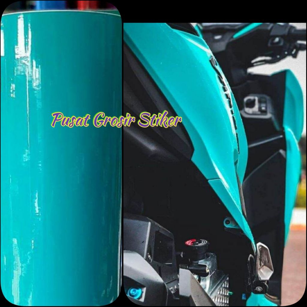 Sticker Skotlet Warna Biru Tosca Glossy Stiker Sekotlet Hijau Toska glossi
