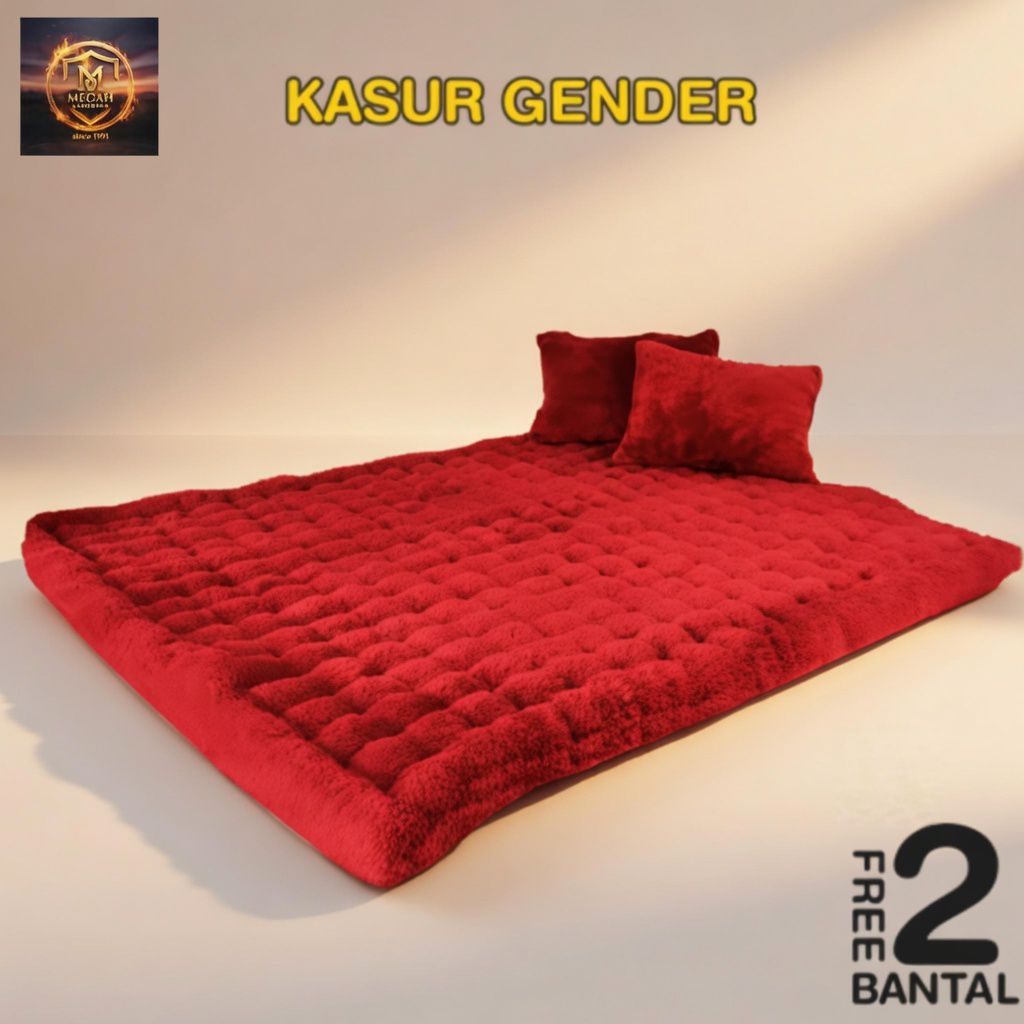 Kasur Lantai Matras Bulu Rasfur empuk dan Tebal ukuran Besar Gratis 2bantal