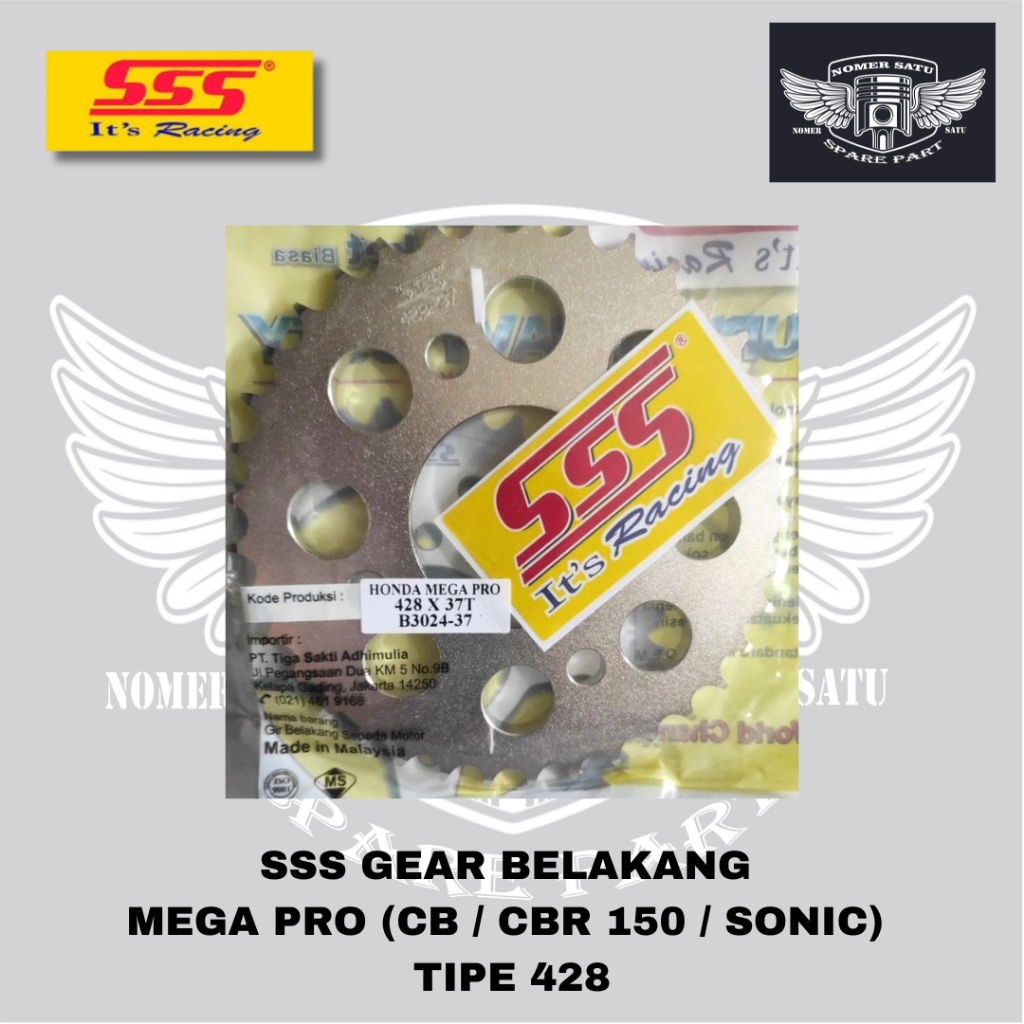 SSS GEAR BELAKANG MEGAPRO CB CBR150 SONIC CB150R VERZA TIGER GL 428 36T 37T 38T 39T ORIGINAL 100%