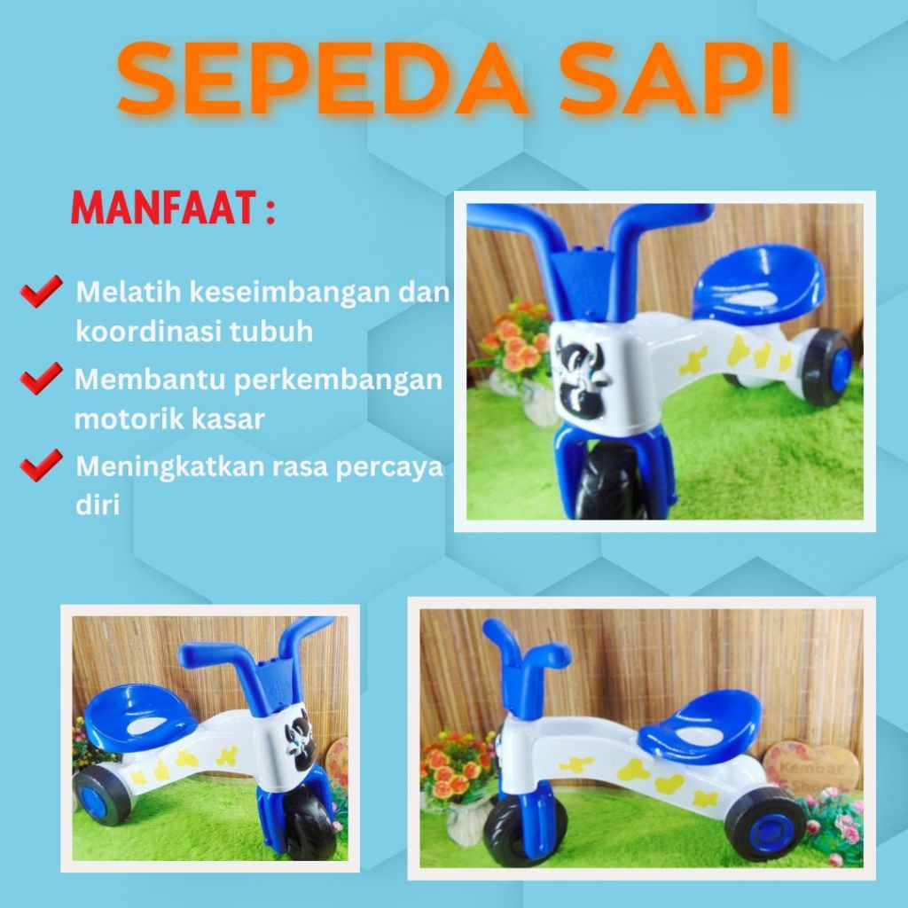 SPD-SP Ada Musik-Sepeda roda tiga plastik mainan anak sapi