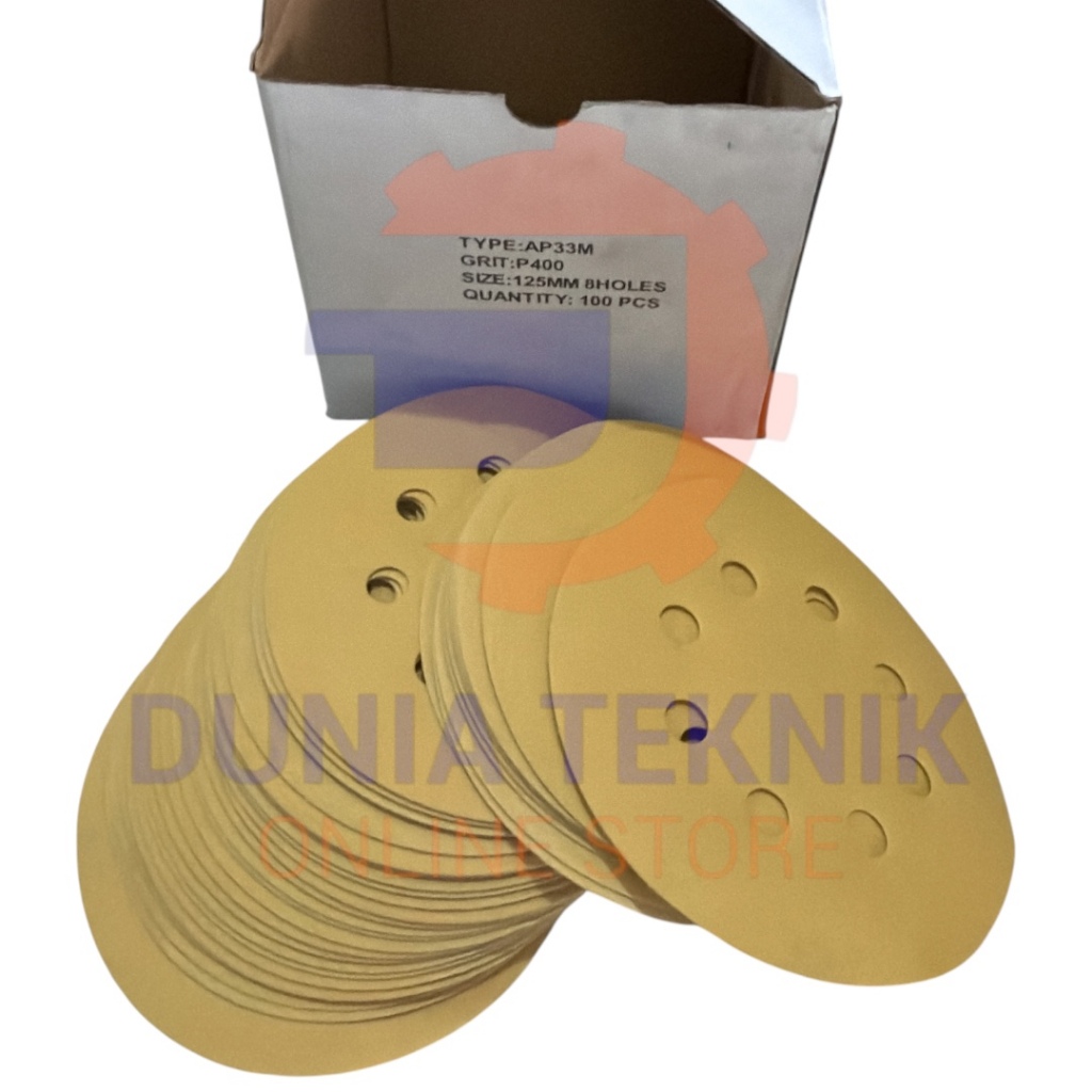 Kertas Amplas Velcro Bulat 8 Lubang 5 Inch Amplas Bulat Velcro 5"