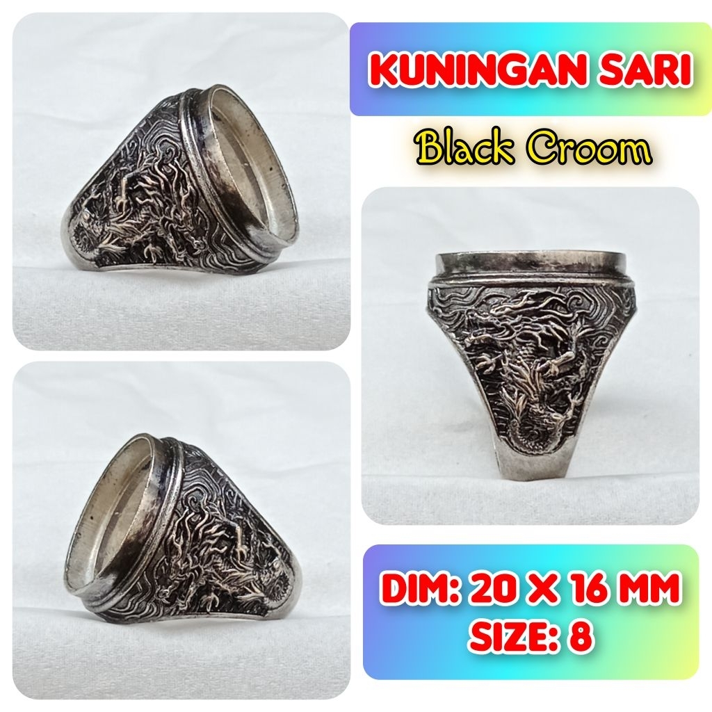 cincin emban batu akik batu permata alpaka super ukir Bali.36