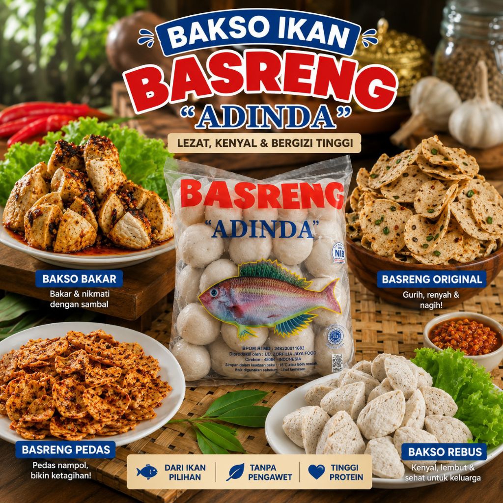 Basreng Mentah rasa Ikan 648g Isi 24 Butir - Bahan keripik basreng