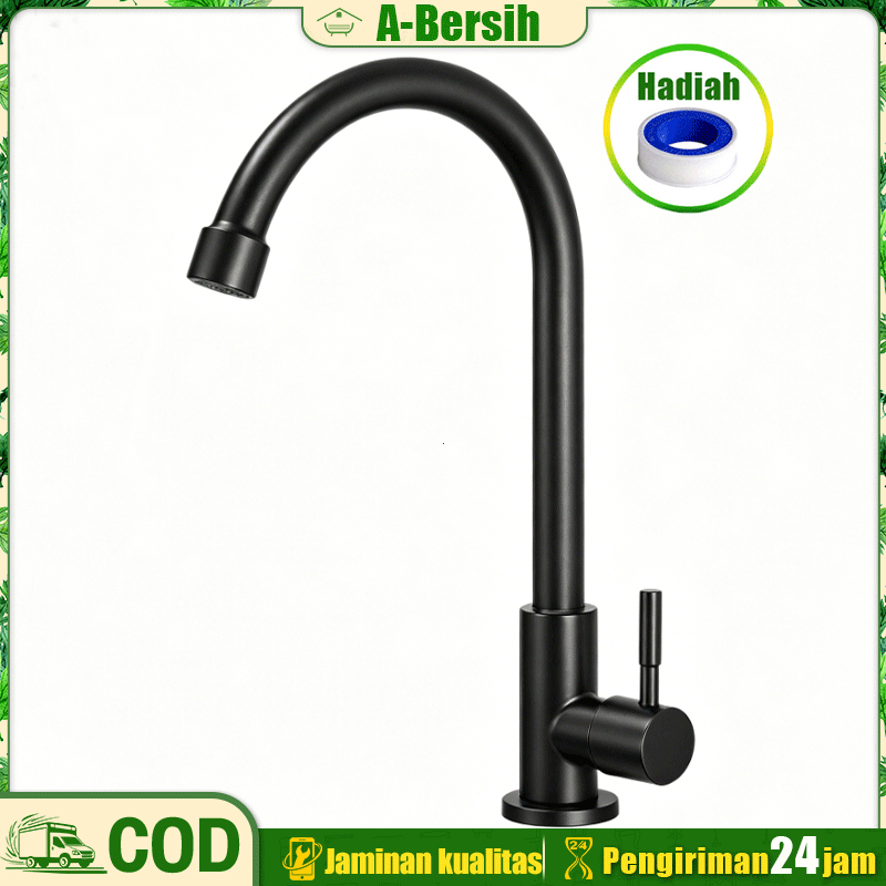 Kran Dapur Angsa Keran Cuci Piring SUS 304 Stainless Steel Putar 360 Derajat Anti Karat Minimalis Pr