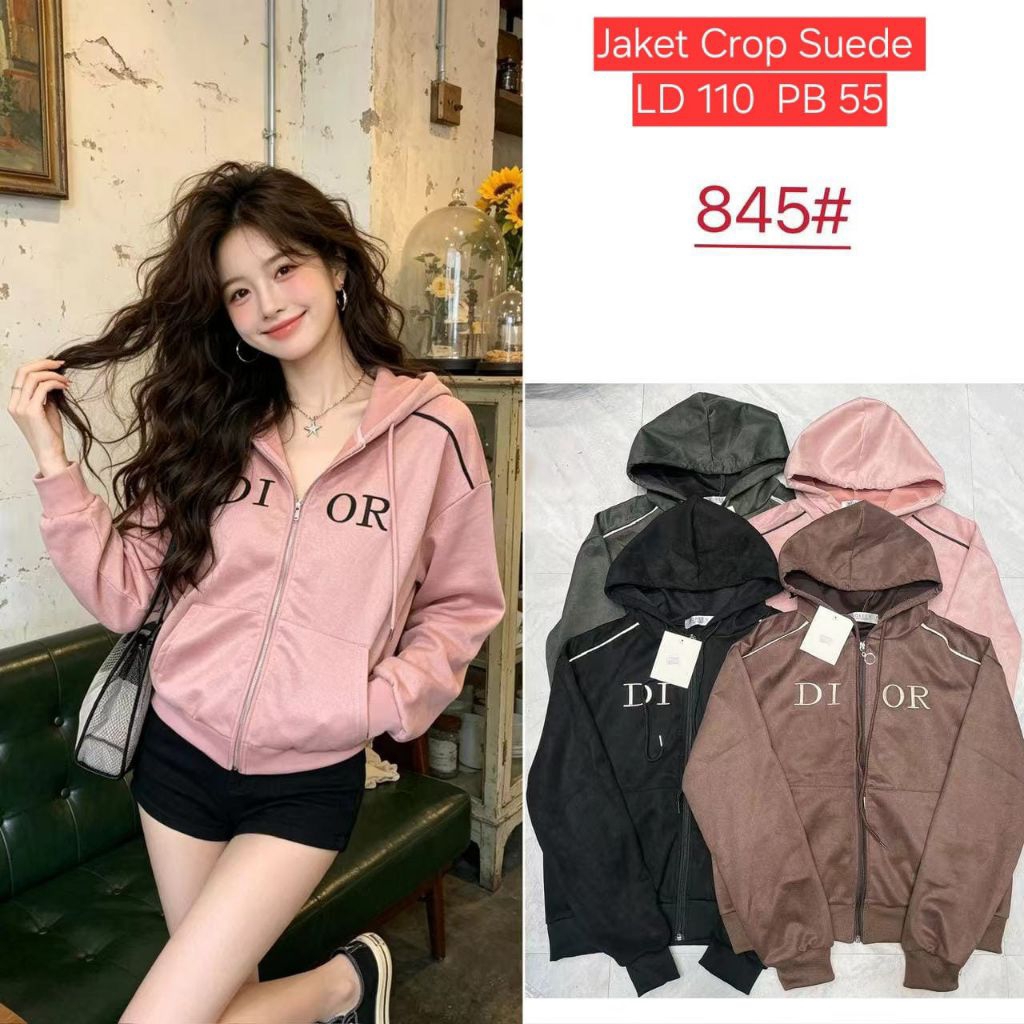 jacket crop suede NOREEN LD 110 bahan suede premium