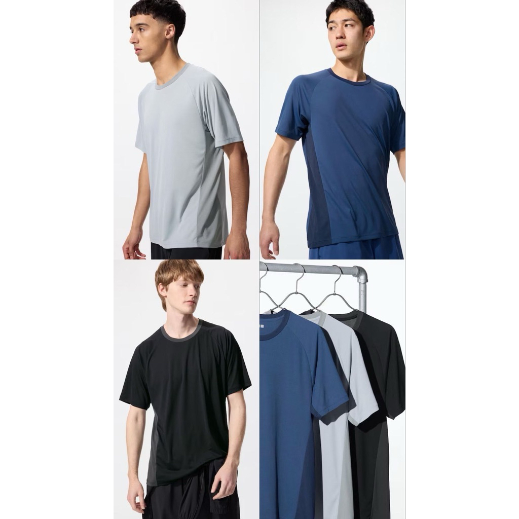 Uniqlo Dry Ex Tee Two Tone Black