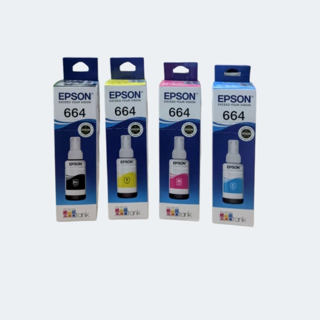 Tinta Printer Epson 664 Original - 1 Set 4 Warna (Hitam, Magenta, Cyan, Kuning) untuk Epson L110, L1