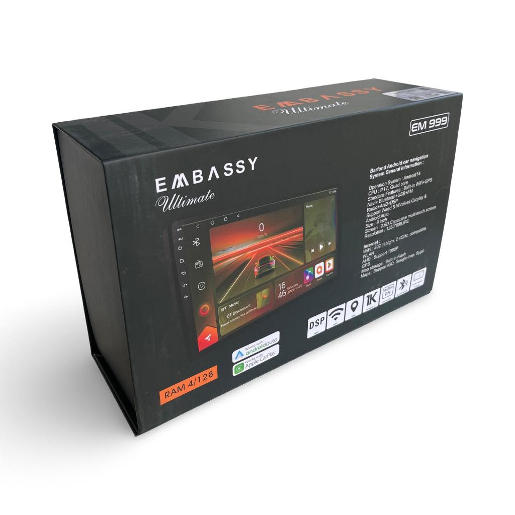 Headunit Android 9 inch Embassy Sagitarius RAM 4/128 GB Qled Include DVR