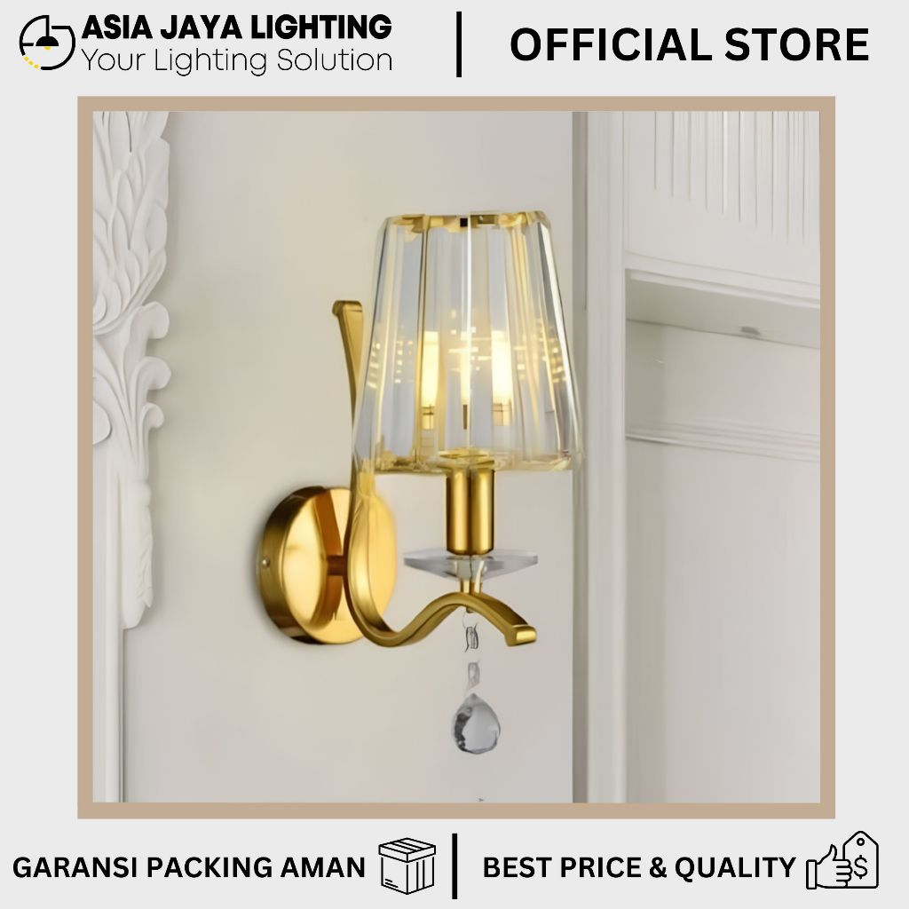 LAMPU DINDING INDOOR / NAKAS KAMAR / WALL MOULDING / NAKAS TIDUR MINIMALIS EMAS / GOLD 60086