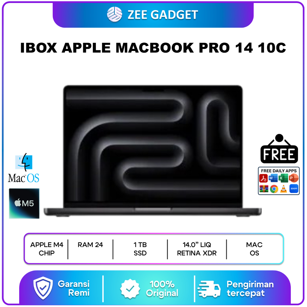 IBOX APPLE MACBOOK PRO 14 M5 10C GPU 24GB 1TB 10C CPU 14.0