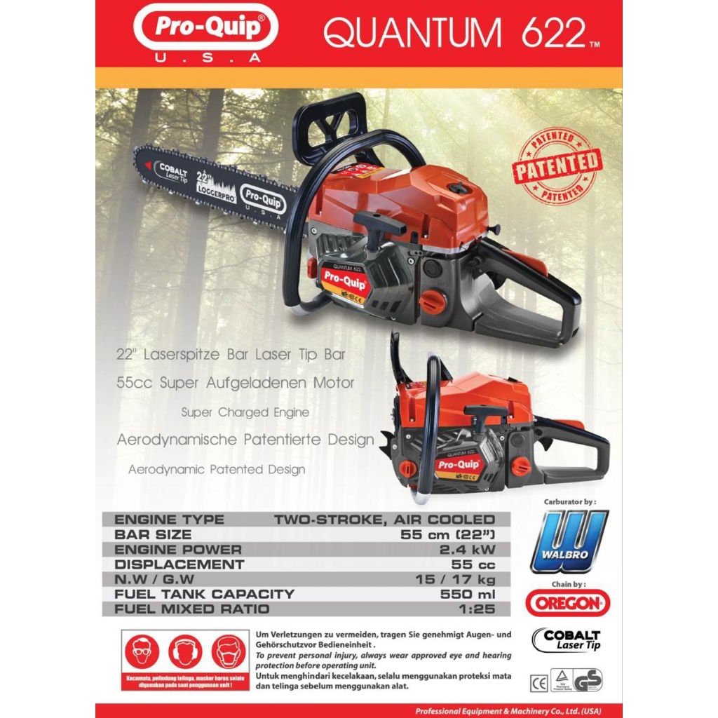 GERGAJI MESIN 22 INCH MODEL STIHL MERK PROQUIP QUANTUM622