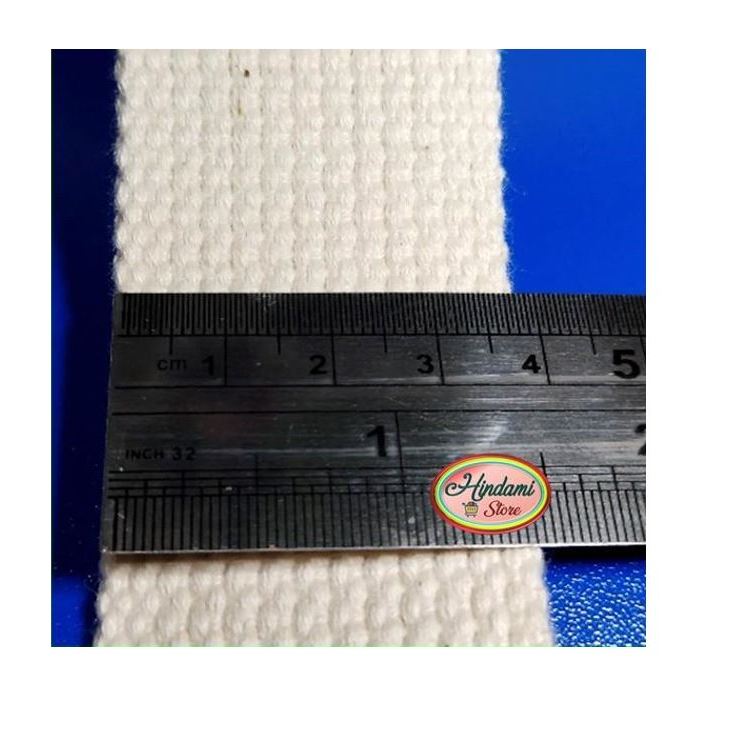 Tali Webbing Tali Tas Katun putih tulang Motif 204 lebar 38mm HARGA PER 1 ROL