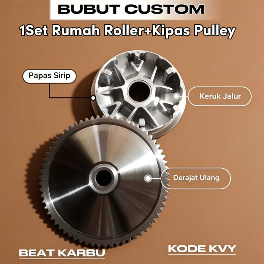 Pulley Racing Beat Karbu (Kode Kvy) Rumah Roller Beat Karbu kvy Pulley Custom, Pulley Bubut  dengan 