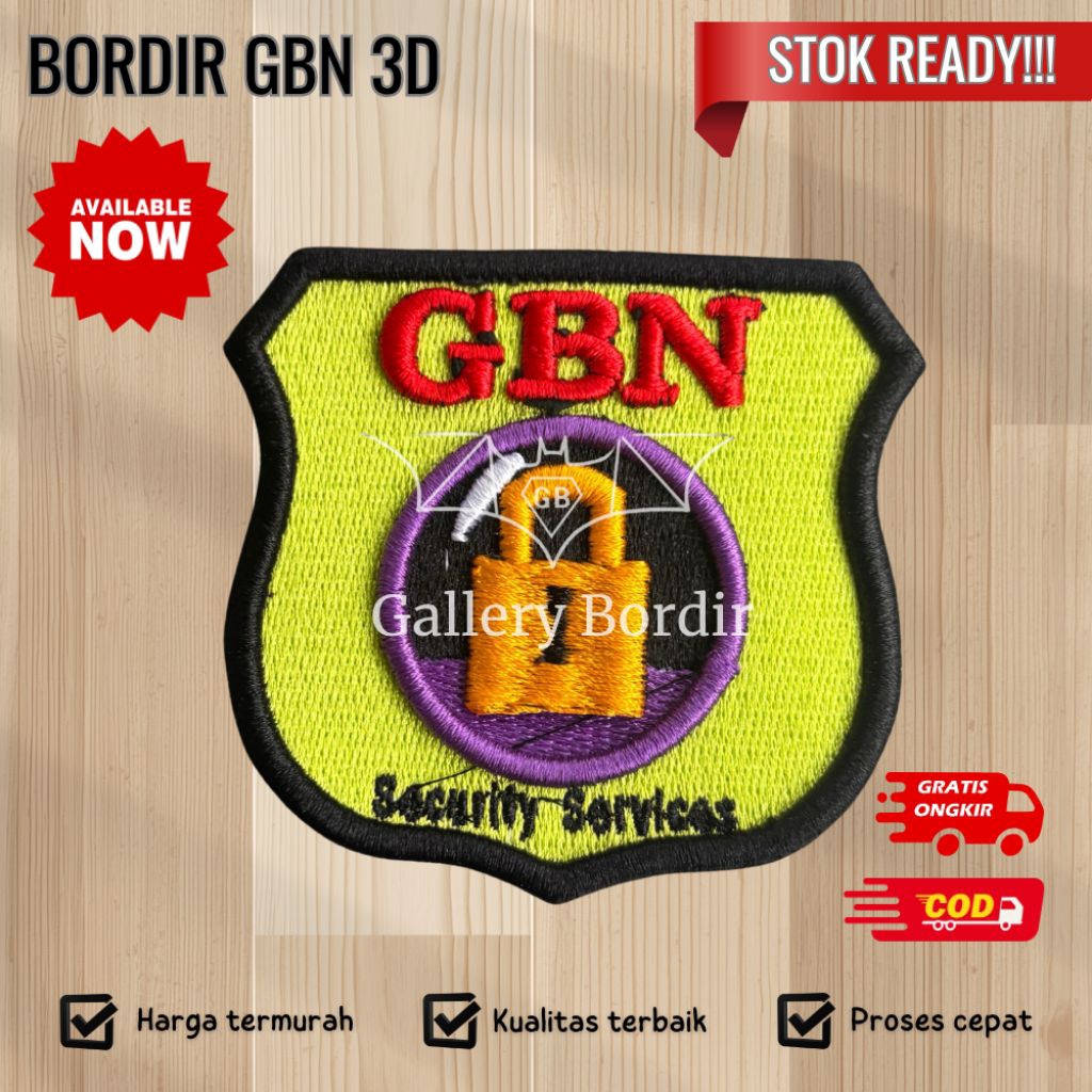 BORDIR logo PT gbn garda Bangsa timbul 3d