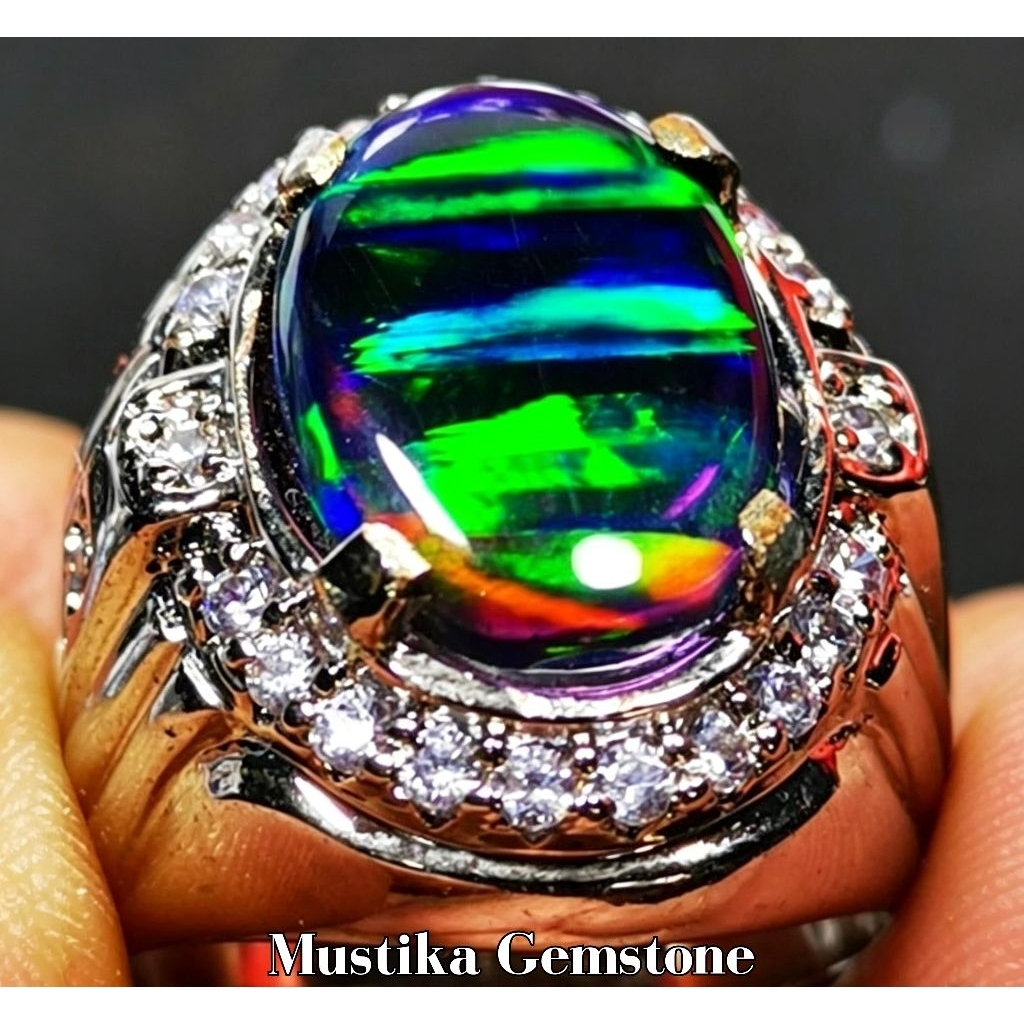 Natural Black Opal Kalimaya Jarong Batu Akik Permata Asli