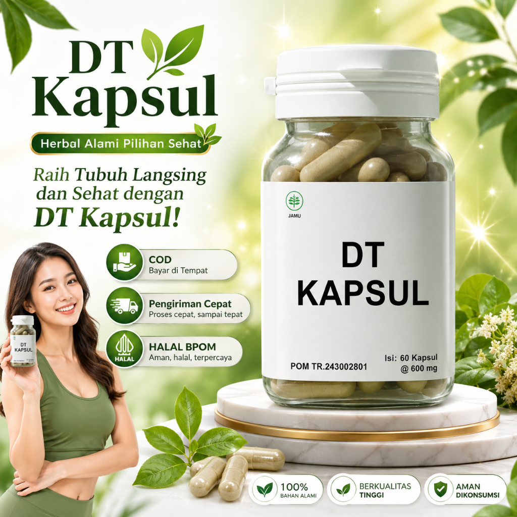 DT Kapsul Diet Herbal Ampuh Turunkan Berat Badan Pembakar Lemak Tubuh Original Ori