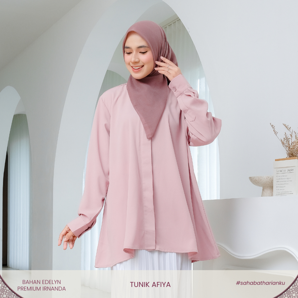 Irnanda Tunik Afiya Muslimah Modest Look – Premium Irnanda | Bahan Adem, Flowly & Elegan