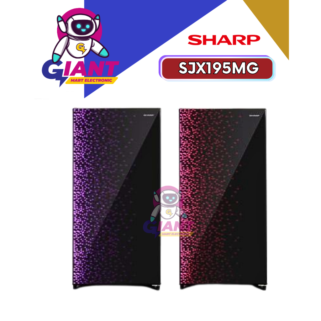 KULKAS 1 PINTU SHARP SJX195MG-GB/SJX195MG-GR MR SHINE MAGNEGLASS 175 LITER