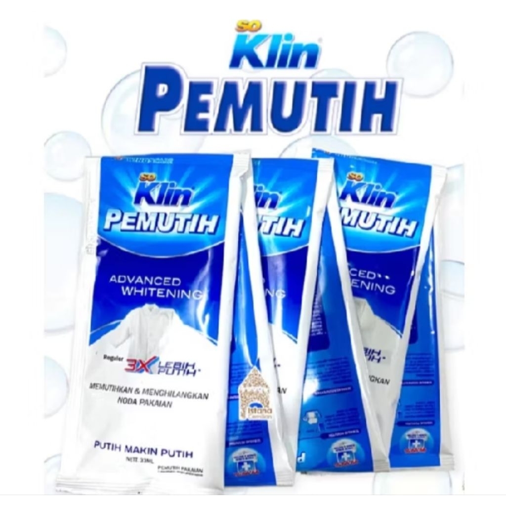 6 Sachet Soklin Pemutih Pakaian - Efektif Memutihkan, Desinfektan, Praktis Digunakan