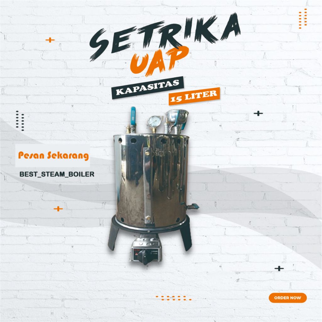 SETRIKA UAP BOILER LAUNDRY KAPASITAS 15 LITER !!!